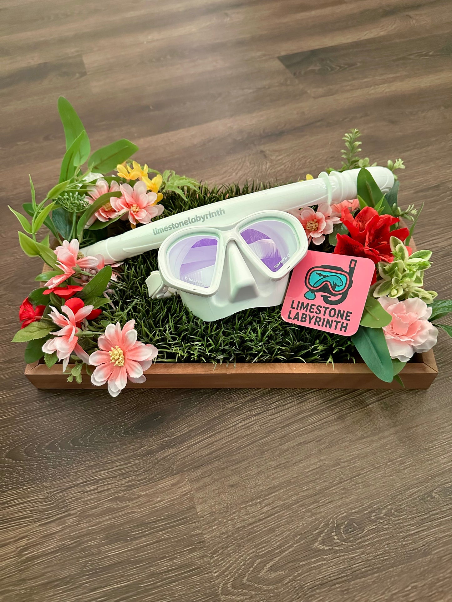 Purple Tinted, White Snorkel Set