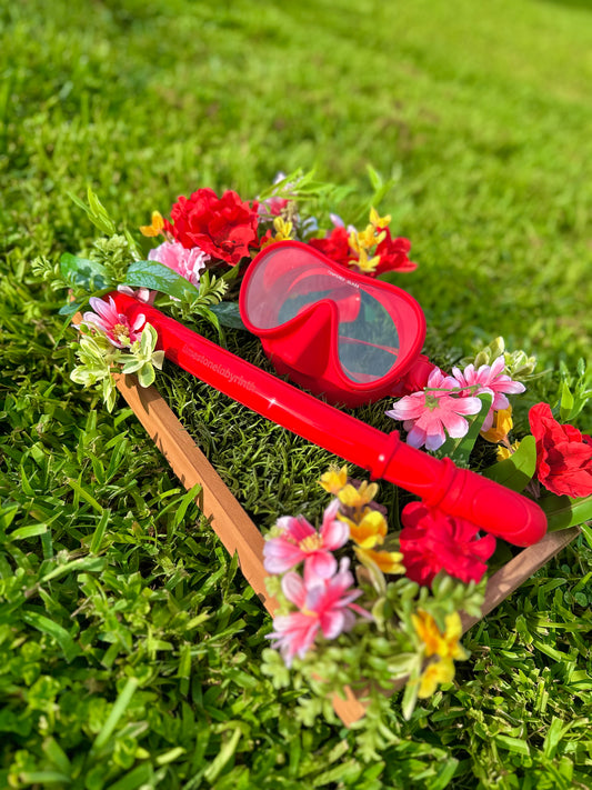 Scarlet Red Snorkel Set